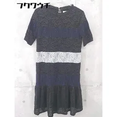◇ tocco closet 総レース 切替 半袖 膝丈 ワンピース ブラック ホワイト ネイビー レディース 【中古】 【1104150011400】