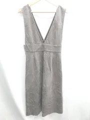 ◇ ⊇ ZARA スエード系 ジャンスカ ロング丈 ワンピース サイズS チャコールグレー レディース E  【1410100013098】