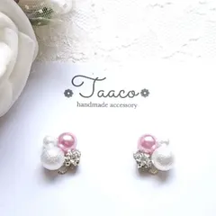 No.97 上品ビジュー･ライトパープル シルバーハンドメイドピアス･イヤリング