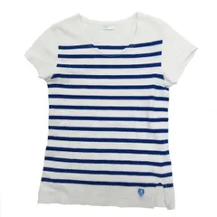 仏製 オーシバル/ORCIVAL　ボーダー柄 半袖バスクシャツ/カットソー☆白青【14A】LADIES/T【中古】
