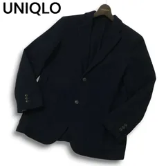 UNIQLO ユニクロ 秋冬 ウール★ ツイード テーラード ジャケット ブレザー Sz.M メンズ 紺 ネイビー
