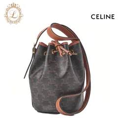 【返品可】CELINE セリーヌ ショルダーバッグ　ドローストリング　トリオンフ 巾着型 クロスボディ　女性　ウィメンズ【中古】【送料無料】