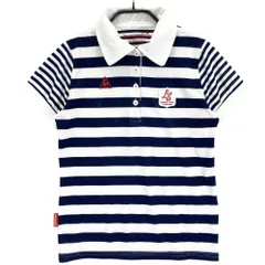 サイズ：M LE COQ GOLF ルコックゴルフ  半袖ポロシャツ スカート セットアップ ボーダー柄 ホワイト系 [240101449305] ゴルフウェア レディース ストスト