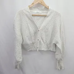 ◇ ⊇ snidel スナイデル ショート丈 長袖 ニット カーディガン サイズONE ホワイト レディース E  【1506180003620】