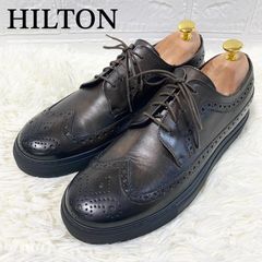 美品✨【HILTON】ヒルトン　ドレススニーカー　ウィングチップ　レザー　ブラウン系　イタリア製　42(26cm)  革靴