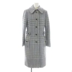 トリーバーチ TORY BURCH チェック  コート ステンカラーコート アウター ロング ウール 2 スモークブルー ダークグリーン 白 /HS ■OSのサムネイル