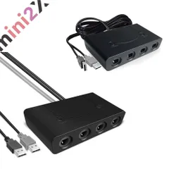 ニンテンドースイッチ 用 ゲームキューブ コントローラー 接続タップ GC Nintendo Switch 用 WiiU PC コントローラ 任天堂 スイッチ 用 4ポート搭載 TURBO連発機能対応 HOMEボタンあり 大乱闘スマッシュブラザーズ スマブラ