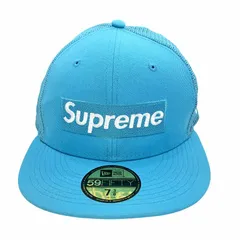 シュプリーム SUPREME × ニューエラ New Era 美品 23SS Box Logo Mesh Back New Era Blue ボックス ロゴ メッシュ バック ニューエラ ブルー キャップ 野球帽 帽子 G2702032023 7 3/8