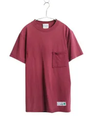 【お得なクーポン配布中!】 デッドストック 90s USA製 ディスカス ポケット付き 無地 半袖 Tシャツ メンズ M オールド ヘビーウェイト カットソー ポケT バーガンディのサムネイル