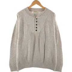 古着 90年代 エディーバウアー Eddie Bauer ヘンリーネック コットンニットセーター USA製 メンズS相当 ヴィンテージ/eaa501682