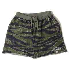 HideandSeek ハイドアンドシーク パンツ サイズ:XL タイガーカモ リバースウィーブ スウェット ショーツ グリーンカモ ショートパンツ ズボン ボトムス カジュアル ミリタリーのサムネイル