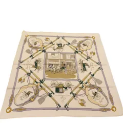 ≪値下げ≫【中古】HERMES エルメス カレ70 パロニエ カラー:白×ヴェール・サパン×ベージュ シルク タグ付き 未使用品 スカーフ A2405475【無料ギフトラッピング承ります】