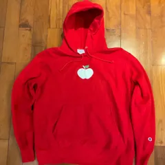 00s  Champion Reverse weave. リバースウィーブ　Lサイズ（XL・XXL相当）　レッド　企業ロゴ　Apple ビッグロゴ