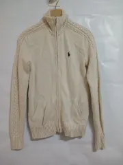 ( S 90 ) ラルフローレンスポーツ レディース ケーブル編み ジップアップニット