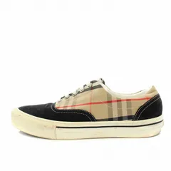 バーバリー ロンドン BURBERRY LONDON ロートップスニーカー LOW TOP SNEAKER シューズ ローカット 切替 ノバチェック スエード 42 27.0cm 黒 ブラック ベージュ ITCARSRL8MAL /YTのサムネイル