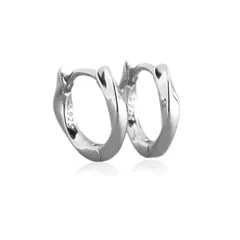 LUXSTAR フープピアス ツイスト リング シルバー925 両耳セット メンズ レディース シルバー 銀