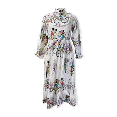 ミッキーマウスのフリルロングワンピース