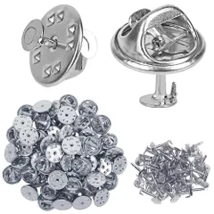 【新着商品】バタフライクラッチ ピンズ ラペルピン 蝶タック タックピン ピンバッジ ピンバッジ 金具 留め具 パーツ 蝶タック金具 50セット バタフライ型留め具と土台の広い針 服飾小物のDIY バタフライ型留め具 ブートニアのDIY ハンドメイド ピンバッ