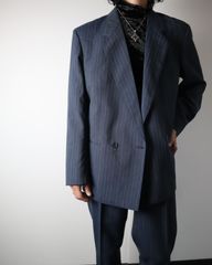 Vintage 80s 90s ダブルブレスト 2タック スーツ セットアップ VINTAGE - 2ピースセットアップ ダブルスーツ ピンストライプ 2