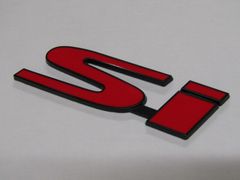 Si エスアイCIVIC INTEGRA ACCORD メタル製 Sport エンブレム RED 新品！