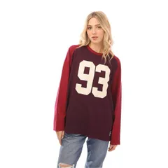 【送料無料】 リーバイス レディース Tシャツ トップス Levis Graphic Way Back Tee Ls 93 For Plum/Beet Red