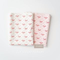 dot stripe ribbon ドットストライプリボン韓国生地　ベビー服犬服　ハンドメイド資材