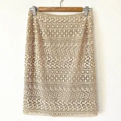 #anc 銀座マギー スカート 40 ベージュ レース 花モチーフ 美品 レディース [956655]のサムネイル