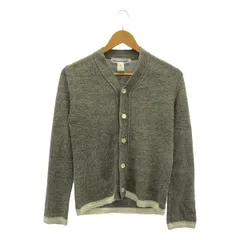 COMME des GARCONS SHIRT / コムデギャルソンシャツ | リネン バイカラー ニット カーディガン | XS | グレー/ホワイト | レディース