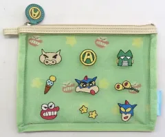 【中古】バッグ 集合(グリーン) 刺?シリーズ フラットポーチ 「クレヨンしんちゃん」