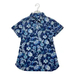 中古 レディース キャロウェイ Callaway 半袖ポロシャツ L 紺 ネイビー ストレッチ　ペイズリー/総柄