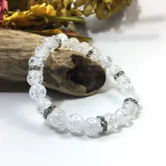 パワーストーン ブレスレット クラック水晶 天然石ブレス （シルバー）レディース 女性  数珠ブレス 開運 プレゼント ギフト  [9]