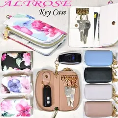 水彩 花柄 無地 カラー 多機能 カード 入れ 付き キーケース, スマート 小銭入れ 付き 合成皮革 シンプル コンパクト キーケース　キーホルダー キーリング カードケース 財布 コインケース付き 多機能 フェイクレザー キーケース おしゃれ 可愛い
