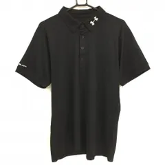 アンダーアーマー 半袖ポロシャツ 黒 ネックロゴ メンズ XL ゴルフウェア UNDER ARMOUR