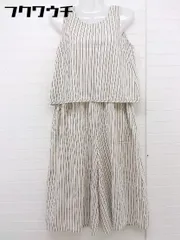 ◇ Another Edition ストライプ ウエストゴム サロペット カットソー アンサンブル サイズ アイボリー系 レディース  【中古】 【1112130003215】