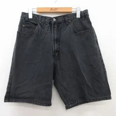 W31/古着 ルート66 ショート パンツ ショーツ メンズ 00s コットン 黒 ブラック デニム 25jun25 中古 ボトムス 短パン ショーパン ハーフのサムネイル