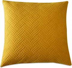 Sweet Baku クッションカバー 45x45cm おしゃれ 北欧風 背当て ソファー キルティング 両面柄(イエロー,  45x45cm)
