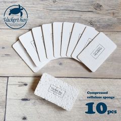 天然植物原料 100％ 紙（パルプ）でできたふくらむセルローススポンジ10枚セット（130円/枚）【Vackert-hav】