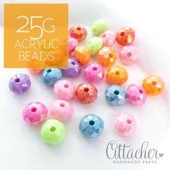 ＊25g＊ 量り売り アクリルビーズ ロンデル 8x5.5mm ABカラー ミックスカラー スペーサービーズ カットビーズ bz141