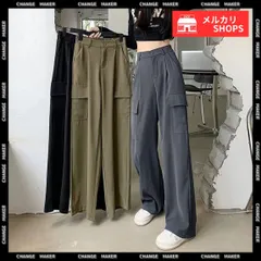 【送料無料】カーゴパンツ レディース ベイカーパンツ おしゃれ レトロ ドレープパンツ セミワイドパンツ ミリタリーパンツ ウエストバックゴム  ストレートパンツ 着やせ 春夏秋 ハイウエスト 韓国風 ゆったり 薄手 新品 未使用 CH2YIGULI-012