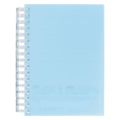 リヒトラブ オープンリングノート 厚とじタイプ A6 17穴 ライトブルー N-2728-14 （1点）