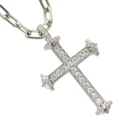 ネックレス メンズ 18金 K18WG メンズネックレス ダイヤモンド 2.5カラット クロス 十字架 ホワイトゴールド 50cm  アズキチェーン付き メンズチェーンネックレス 刻印入り 鑑別書付き 男性【アクセサリーマート/メルカリShops店】