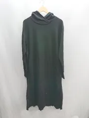 ◇ ⊇ HUG.U ハグユー フード付き プリーツ切替 長袖 ロング ワンピース サイズF ブラック レディース E  【1501230026628】