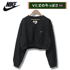 ナイキ クロップド丈 ナイロンプルオーバー M相当 ブラック 90s NIKE ヴィンテージ Vintage リメイク ストリート Y2K オーバーサイズビッグシルエット ゆるだぼ ロゴ刺繍 スウッシュ 黒 ナイロンジャケット 古着 F5010