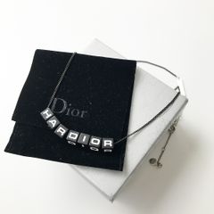 美品 2017AW Dior ディオール Hardior pearls necklace ロゴ パーツネックレス /ブラック アクセサリー【2400012890060】