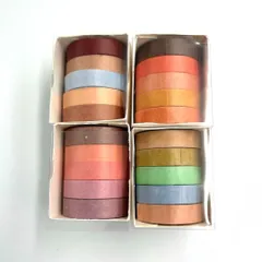 【新品未使用】マスキングテープ 20色セット 10mm×5m✨くすみ系＆暖色カラーが可愛い♪シンプルデザインで手帳・ラッピング・文具に大活躍！