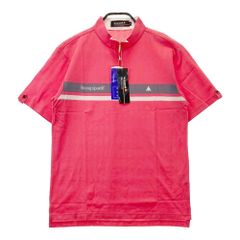 美品 ジーフォア 近年モデル 半袖ゴルフポロシャツ ピンク ブラック