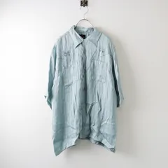 Needles - ニードルス needles 0T202 パピヨン刺繍 ストライプ 半袖 シャツ ブラウス M/ライトブルー トップス バタフライ  【2400014118902】 ニードルス needles 0T202 パピヨン刺繍 ストライプ 半袖 シャツ