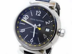 ヴィトン Q1131 タンブール GMT 時計 ■ ステンレス ブラウン 文字盤 メンズ 自動巻き 腕時計 モノグラム LOUIS VUITTON □ 7Eのサムネイル