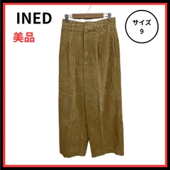 【美品】INED イネド カジュアルパンツ ワイド ポケット付き スウェード レディース ベージュ 9