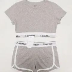 新品 カルバンクライン Tシャツ ショートパンツ 上下セット レディース グレー